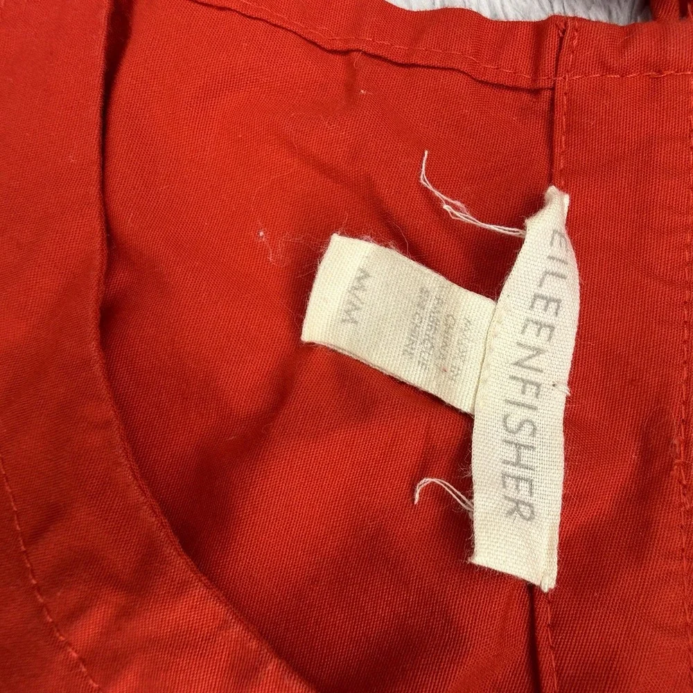 Eileen Fisher Women's Medium Red Sleeveless A-Line Shift Dress Pockets